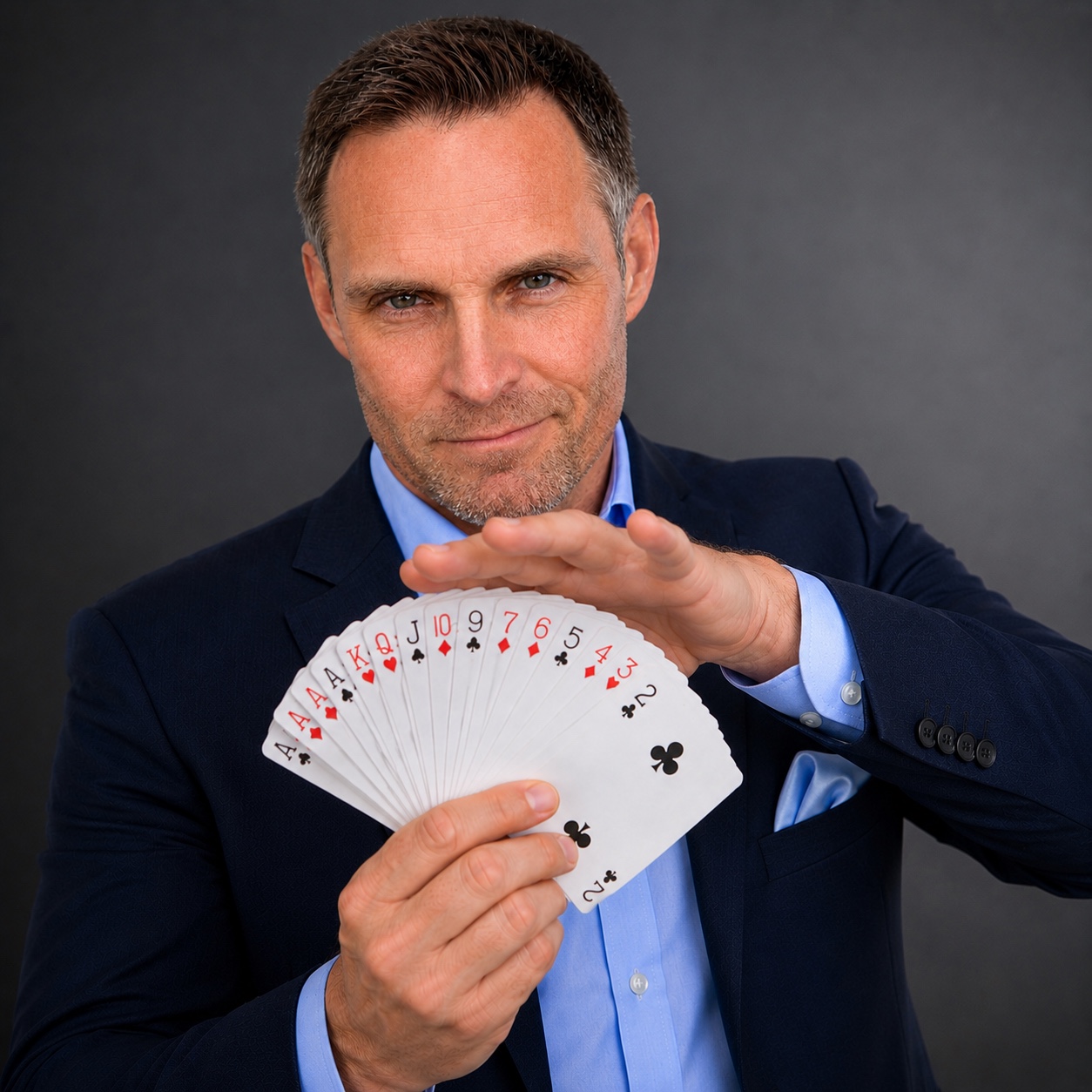Bill Frost performing card magic